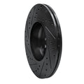 R1 12-18 BMW 428I Front Right Drilled & Slotted Black Brake Rotor