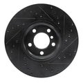 R1 12-18 BMW 428I Front Right Drilled & Slotted Black Brake Rotor