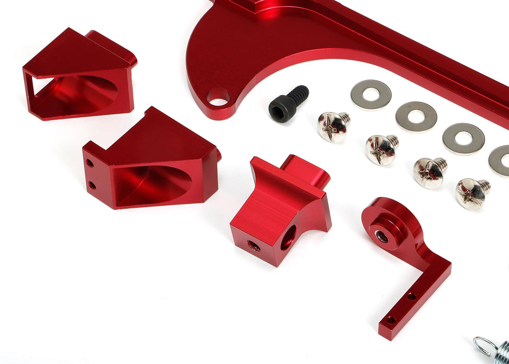 THROTTLE BRACKETS BILLET ANODIZED RED 4500 CARB195964 PONTIAC ENGINES