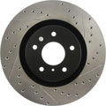 R1 2012-2025 Dodge Durango Rear Left Drilled & Slotted Black Brake Rotor