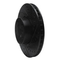R1 00-03 BMW 530I Front Right Drilled & Slotted Black Brake Rotor
