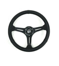 NRG Reinforced Perforated Leather Racing Steering Wheel 350mm / 2.5in Deep / 4mm Matte Black Spoke