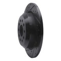 R1 18-25 Jeep Wrangler Rear Left Drilled & Slotted Black Brake Rotor