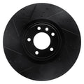 R1 91-01 BMW 740I Front Left Drilled & Slotted Black Brake Rotor