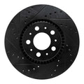 R1 99-09 Volvo S60 Front Left Drilled & Slotted Black Brake Rotor