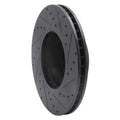 R1 04-10 BMW 528XI Front Left Drilled & Slotted Black Brake Rotor