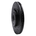 R1 2013-2025 Infiniti Q60 Front Right Drilled & Slotted Black Brake Rotor
