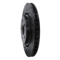 R1 16-24 Toyota Avalon Hybrid Front Left Drilled & Slotted Black Brake Rotor