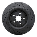 R1 16-24 Toyota Avalon Hybrid Front Left Drilled & Slotted Black Brake Rotor