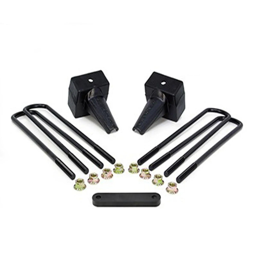 RLS - 5 Flat Rear Block Kit with Carrier Bearing Spacer for 2 Piece Drive Shaft Fits Ford F250 F350 F450 1999-2010
