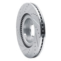 R1 17-20 Kia Cadenza Front Right Drilled & Slotted Silver Brake Rotor