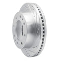 R1 01-25 Chevrolet Silverado 3500 Front Right Drilled & Slotted Silver Brake Rotor