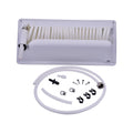 25FT WASHDOWN HOSE HOLDER WITH CHROME BRASS ENDS AND STRAIGHT NOZZLE WHITE
