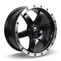 DAKAR 17X8 5X114.3 ET35 CB73.1 SATIN BLACK MACHINED EDGE LIP