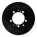 R1 03-06 Kia Sorento Rear Left Drilled & Slotted Black Brake Rotor