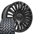 22 IN REPLICA WHEEL FITS CADILLAC ESCALADE CA92 SATIN BLACK 22X9