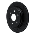 R1 19-25 Cadillac Escalade ESV Rear Right Drilled & Slotted Black Brake Rotor