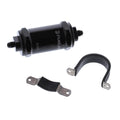 Fuelab 818 In-Line Fuel Filter Standard -6AN In/Out 40 Micron Stainless - Black