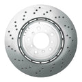 R1 08-11 BMW M3 Front Left Drilled Geo-Carbon Series Rotor