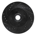 R1 87-93 Ford Mustang Front Left Drilled & Slotted Black Brake Rotor