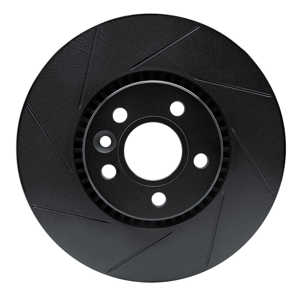 R1 07-18 Land Rover LR2 Front Left Slotted Black Brake Rotor