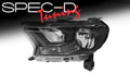 OE HALOGEN LED BAR HEADLIGHTS CHROME HOUSING SMOKED LENS - H11 LOW BEAM H9 HIGH BEAM 194 PARKING LIGHT - 7444 SIGNAL LIGHT NOT INCLUDED