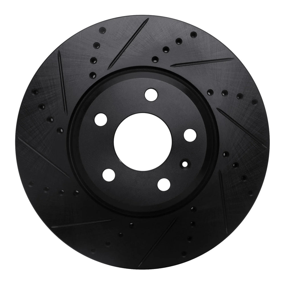 R1 08-25 Audi A4 (Mexico) Front Left Drilled & Slotted Black Brake Rotor