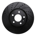R1 08-25 Audi A4 (Mexico) Front Left Drilled & Slotted Black Brake Rotor