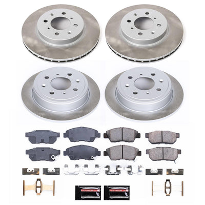 Power Stop 94-97 Honda Civic del Sol Front and Rear Semi-Coated Rotor Kit