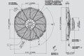Electric Fan 12.00 Inch Electric Fan Pusher Style High Performance 1380CFM 10 Curved Style Blades Spal
