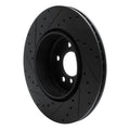 R1 10-19 BMW 535I GT xDrive Rear Right Drilled & Slotted Black Brake Rotor