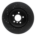 R1 10-19 BMW 535I GT xDrive Rear Right Drilled & Slotted Black Brake Rotor