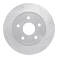 R1 04-06 Dodge Ram 1500 Pickup Rear Right Drilled & Slotted Silver Brake Rotor