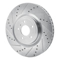 R1 09-20 Nissan 370Z Front Left Drilled & Slotted Silver Brake Rotor