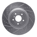 R1 09-20 Nissan 370Z Front Left Drilled & Slotted Silver Brake Rotor