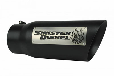 Sinister Diesel Dual Wall Exhaust Tip W/ Angle Cut (5in. to 6in.) - Black
