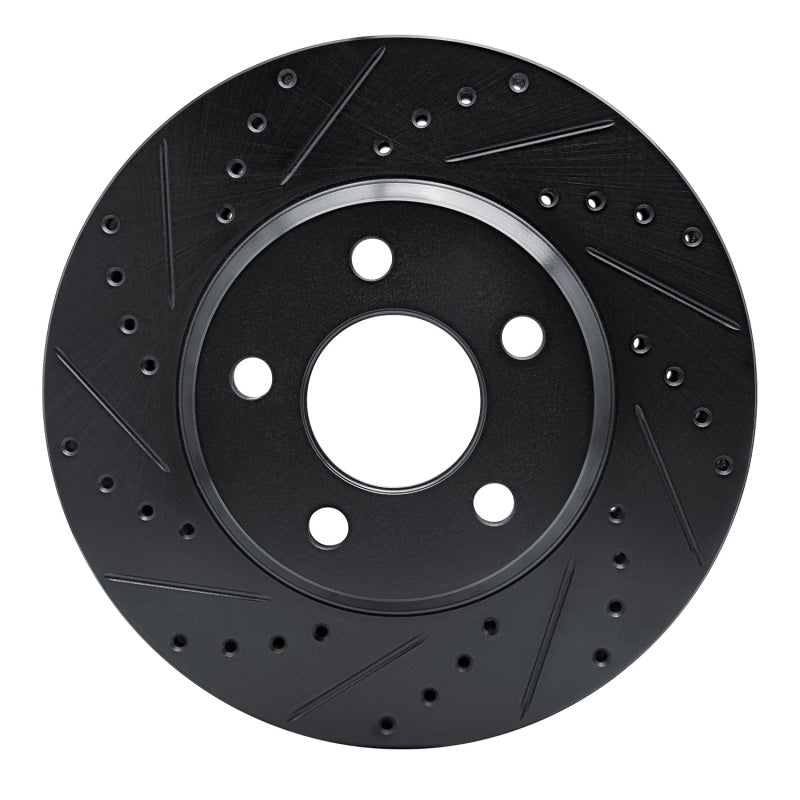 R1 05-05 Buick LeSabre Front Left Drilled & Slotted Black Brake Rotor