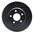 R1 05-05 Buick LeSabre Front Left Drilled & Slotted Black Brake Rotor