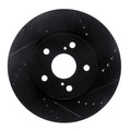 R1 18-22 Toyota C-HR Front Right Drilled & Slotted Black Brake Rotor