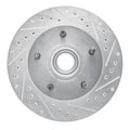 R1 73-93 Ford E-100 Econoline Front Right Drilled & Slotted Silver Brake Rotor