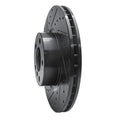 R1 11-18 BMW X4 Front Left Drilled & Slotted Black Brake Rotor
