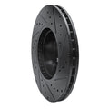R1 11-18 BMW X4 Front Left Drilled & Slotted Black Brake Rotor