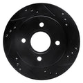 R1 94-95 Alfa Romeo 164 Front Right Drilled & Slotted Black Brake Rotor
