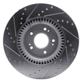 R1 Concepts Brake Rotor Drilled and Slotted Silver Fits Genesis G80