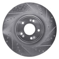 R1 Concepts Brake Rotor Drilled and Slotted Silver Fits Genesis G80