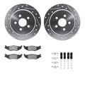 R1 95-03 Chrysler PT Cruiser Rear Drill/Slot Silver Rotors w/Ceramic Pads
