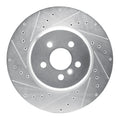 R1 17-25 BMW 530E Front Left Drilled & Slotted Silver Brake Rotor