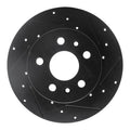 R1 72-78 Volkswagen Type 2 Front Right Drilled & Slotted Black Brake Rotor