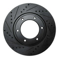 R1 93-97 Lexus LX450 Front Left Drilled & Slotted Black Brake Rotor