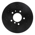 R1 87-95 BMW 540I Front Left Drilled & Slotted Black Brake Rotor